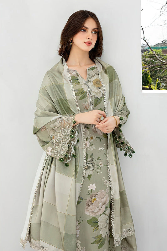 3PC Digital Printed Lawn Unstitched Suit BB002
