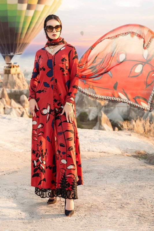 3PC Digital Printed Khaddar Unstitched Suit BB005