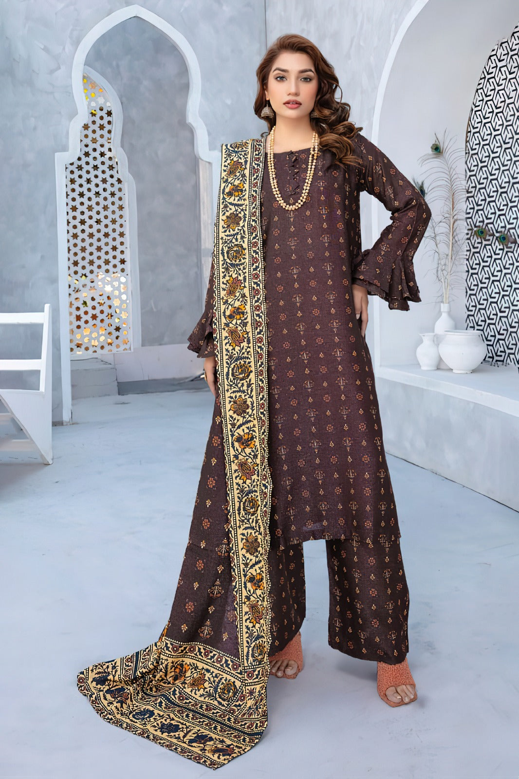3PC Digital Printed Lawn Unstitched Suit BB018